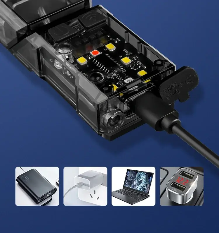 Senter Led Mini portabel EDC, senter kepala Sensor dapat diisi ulang, lampu klip topi, lampu kerja, lentera Kemah, memancing, luar ruangan
