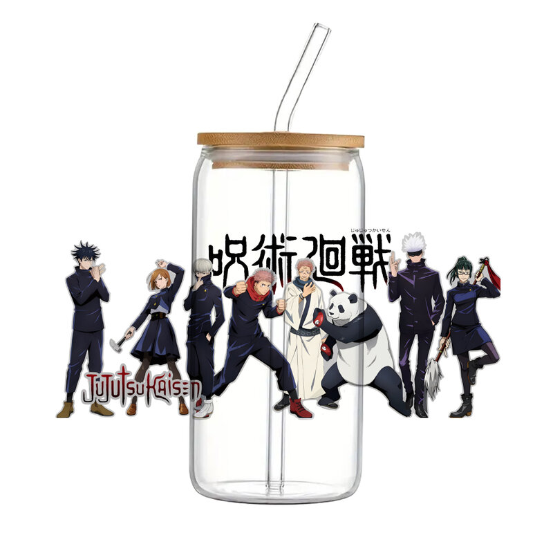 Nieuwe Japanse Manga Voor Libbey 16Oz Kan Glas 3d Waterdichte Uv Dtf Koffie Kan Verpakken Libbey Glas Wrap