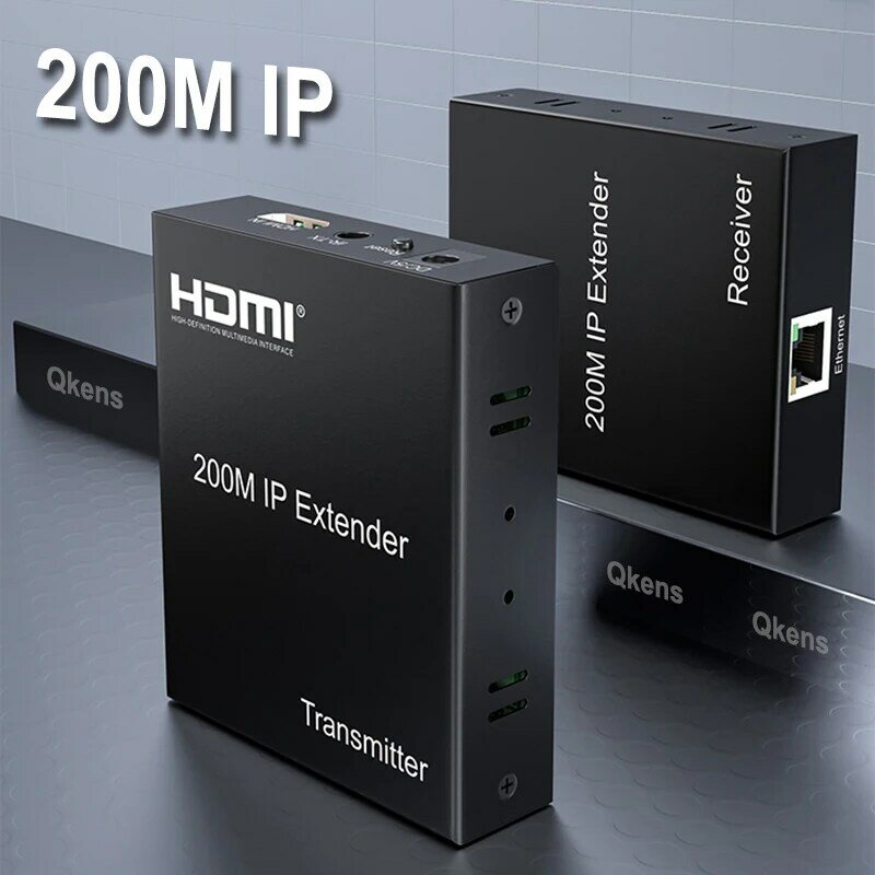 Extensor de Cable Ethernet HDMI IP de 200M, Cable de red Cat5e, Cat6, compatible con muchos TXs a muchos RXs, pantalla 1080P, 60Hz