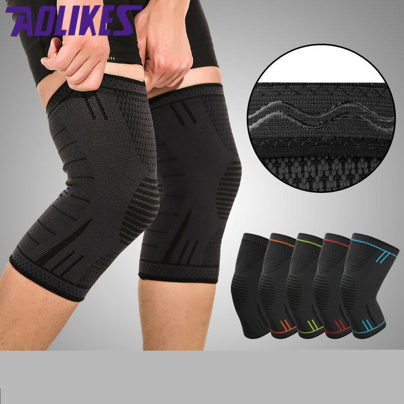 2Pcs=1pair Anti Slip Knee Pads Prevent Joint Injuries Protective Gear Basketball Running Mountaineering Cycling Sport Knee Brace