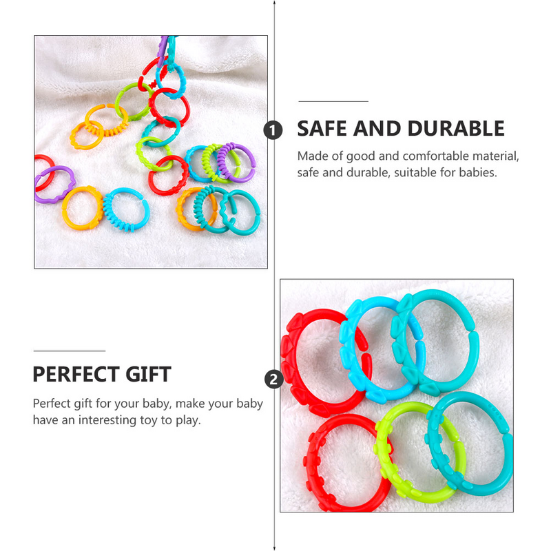 48 шт. захватывающие Игрушки для мальчиков, для малышей, соединительное кольцо для малышей, Детские Кольца из пластика, удобные детские кольца