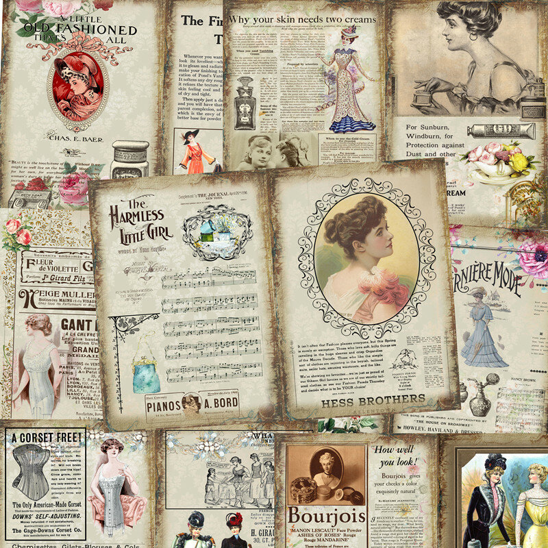 8Pcs/Pack Vintage Victoria Women Sticker DIY Craft Scrapbooking Album Junk Journal Decorative Stickers