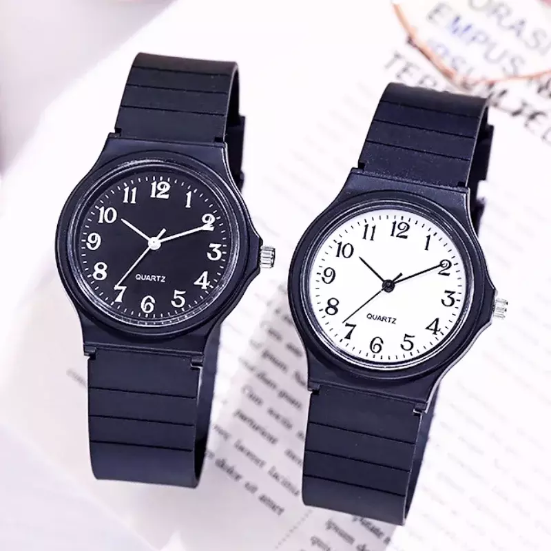 여성용 심플 패션 쿼츠 시계, 학생 손목 시계, 실리콘 스트랩 시계, 도매