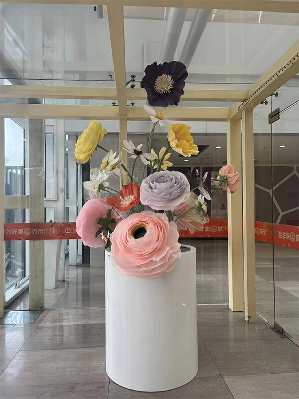 Peony Paper Art Flower Barrel Shopping Mall Service des ventes, Hôtel corrigé par corrigé par