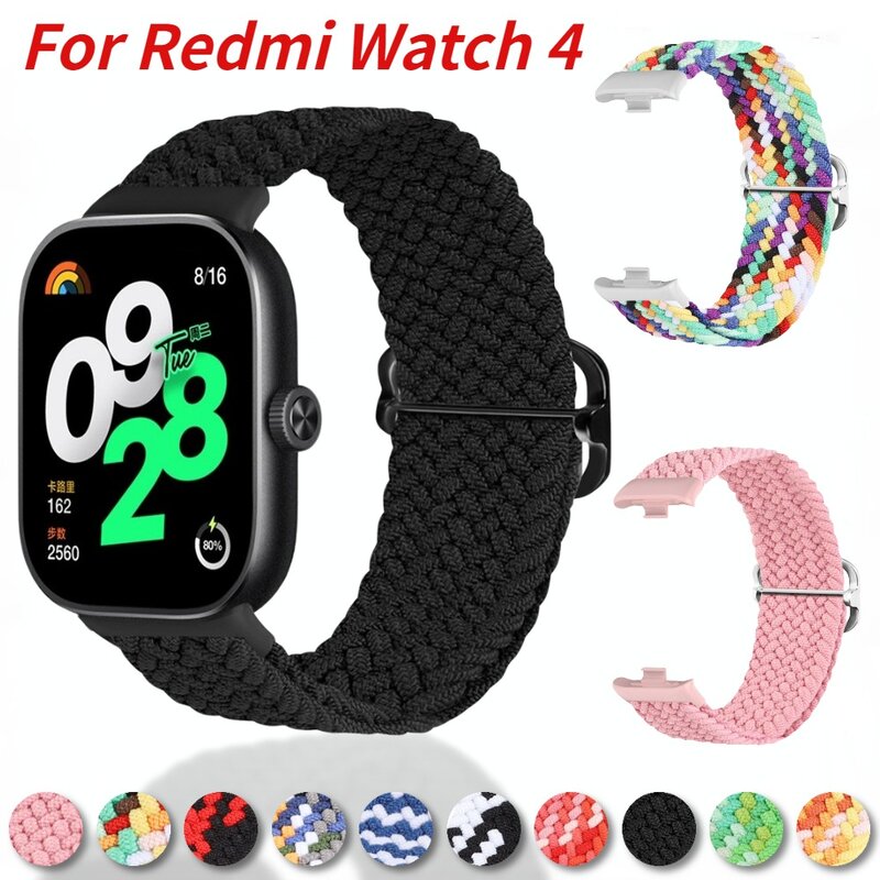 Tali nilon untuk Xiaomi Redmi Watch 4, tali gelang olahraga dapat disesuaikan untuk jam tangan Redmi 4/Mi Band 8 Pro tali pergelangan tangan cerdas