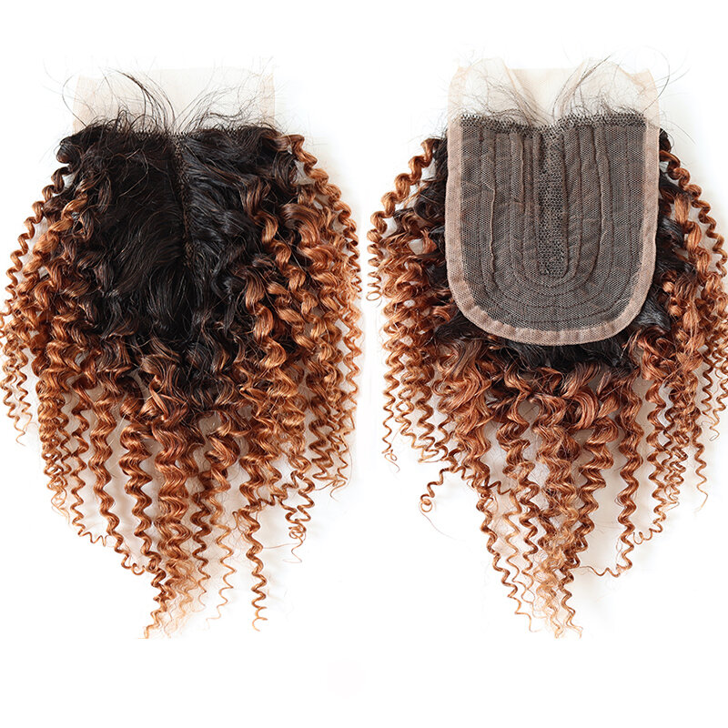 Застежка из человеческих волос 4x1, Курчавые Кудрявые застежки с предварительно выщипанными детскими волосами, средней части, застежка из человеческих волос для женщин, полумашинное производство