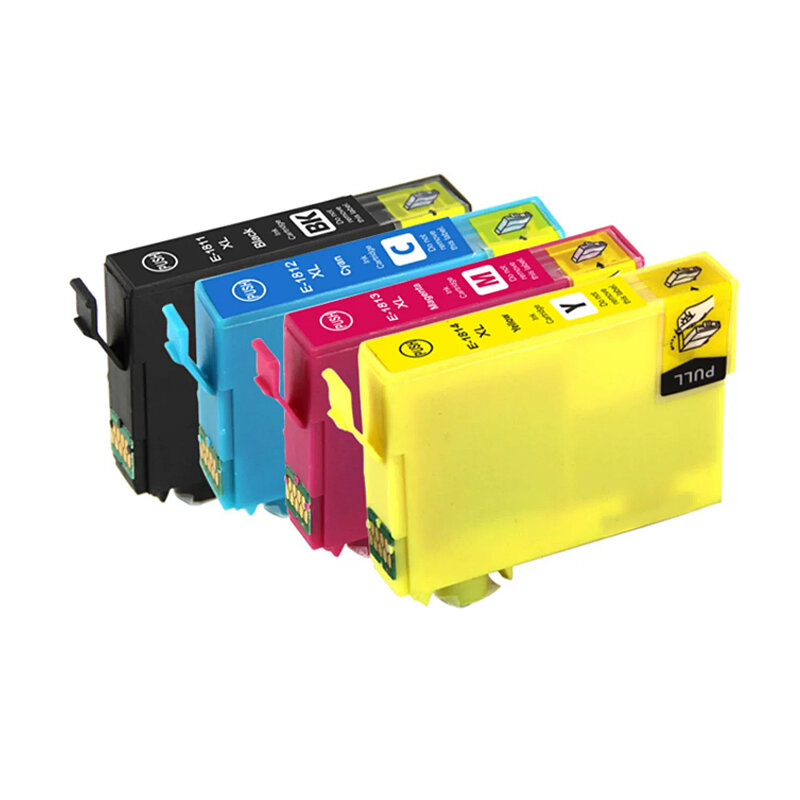 Cartucho de tinta compatível para impressora Epson, 18XL, T1811-T1814, XP205, XP305, XP322, XP315, XP212, XP402, XP30, XP225, XP325, XP422