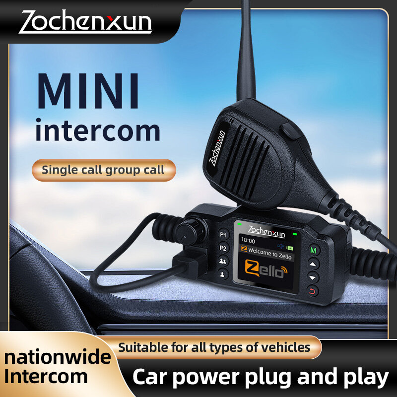 Rádio móvel Zello Mini para carro, 2G, 3G, 4G, 5000km Transceiver, Suporta posicionamento GPS, 8900Plus