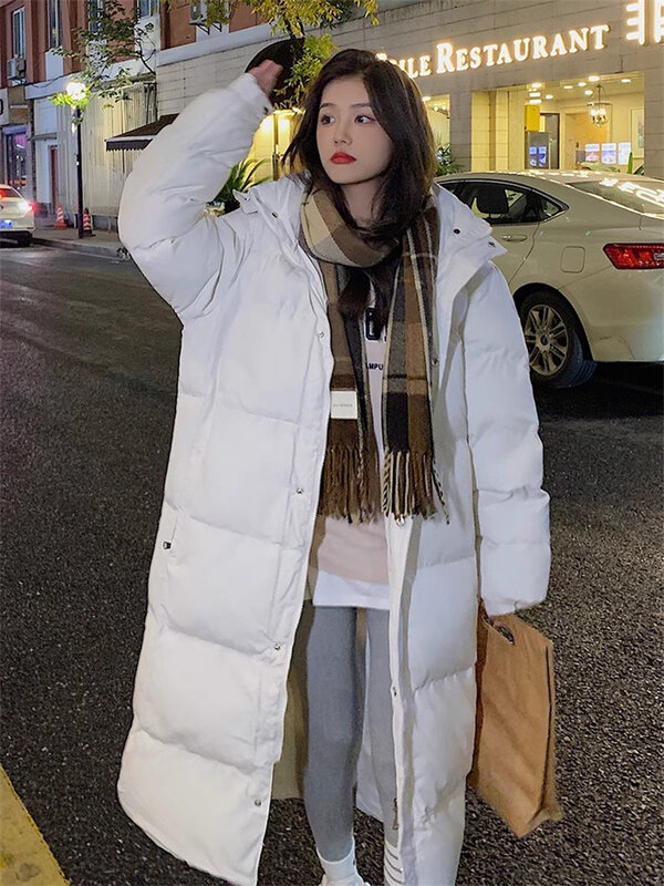 Осенне-зимняя стеганая куртка Eiderdown, Женская длинная и длинная до колен новая Корейская версия стеганой куртки и плотного пальто