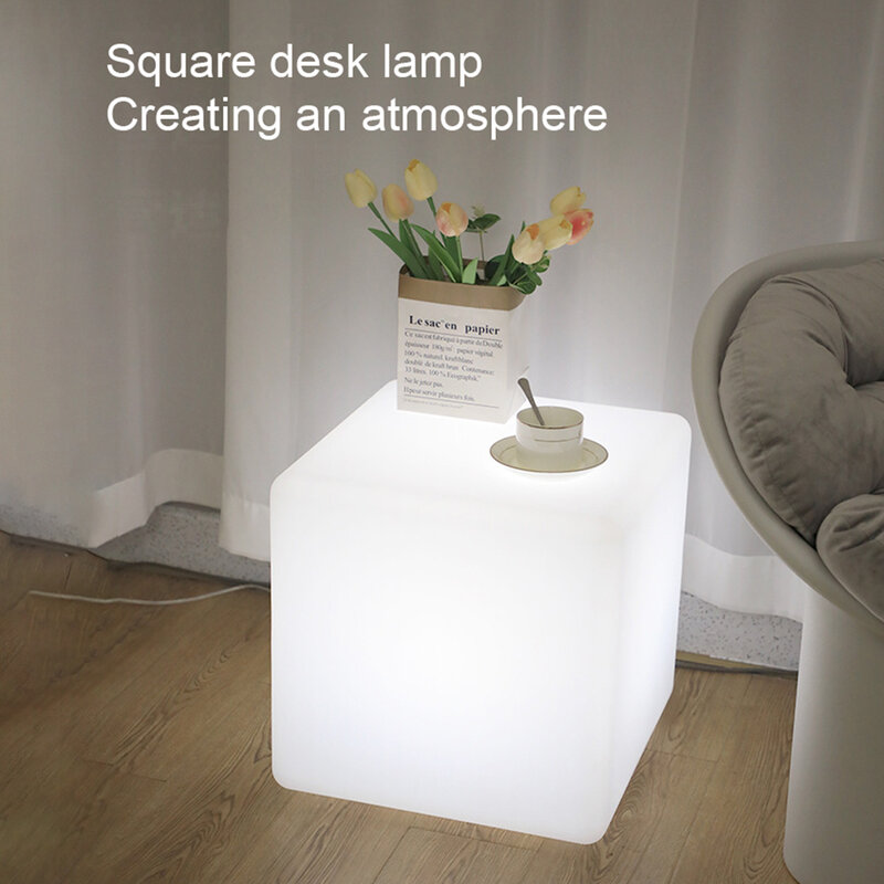 Glowing Cube Square Stool LED Light Cube Chair Waterproof Rechargeable Lighting Sitting Stool Multipurpose Lighting Equipment