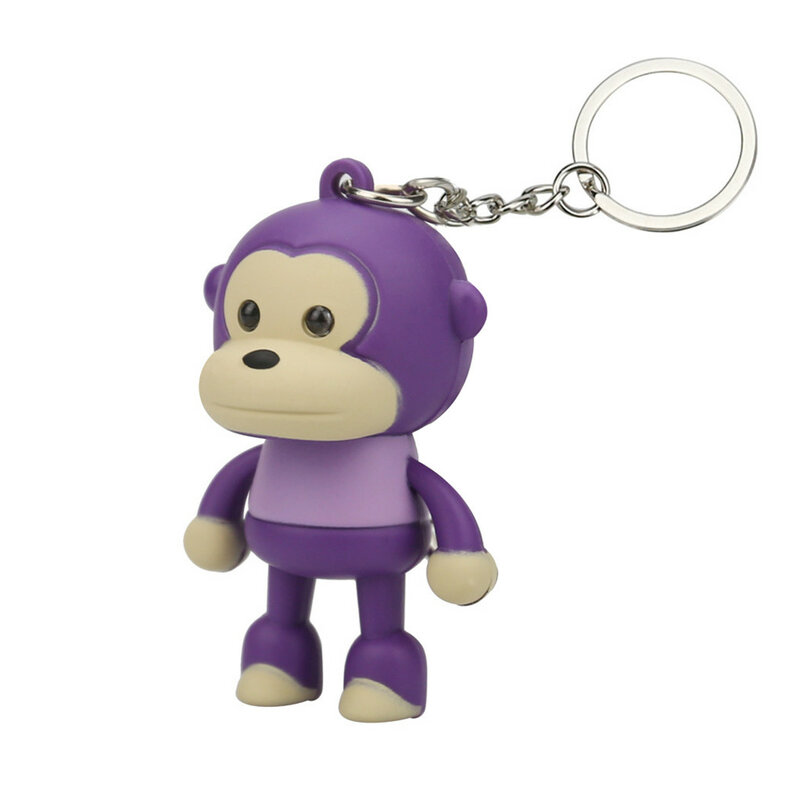 Simpatico cartone animato scimmia portachiavi con suono luminoso a Led portachiavi giocattolo per bambini regalo regalo di compleanno giocattoli per feste per bambini bocchettone
