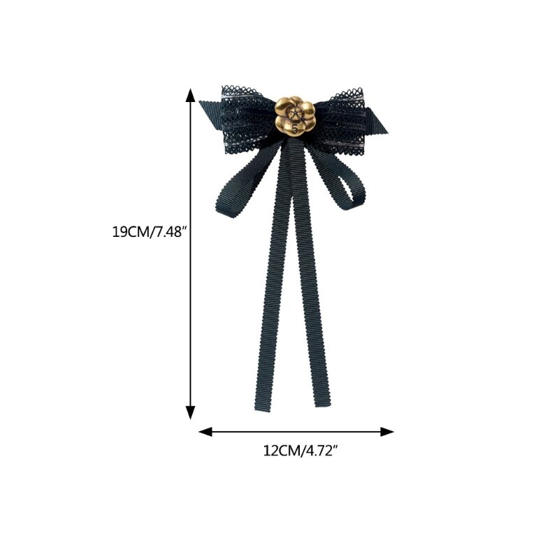 Винтажный кружевной галстук-бабочка с регулируемыми булавками в виде камелии, ювелирное изделие, французская брошь XXFD