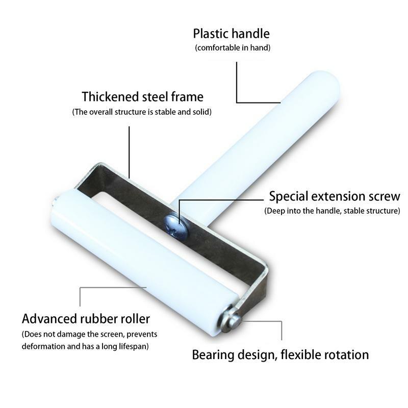 Anti-fricção Mobile Phone Screen Cleaning Roller, rolos pegajosos, remoção de poeira, Film Screen Cleaner, altamente eficiente