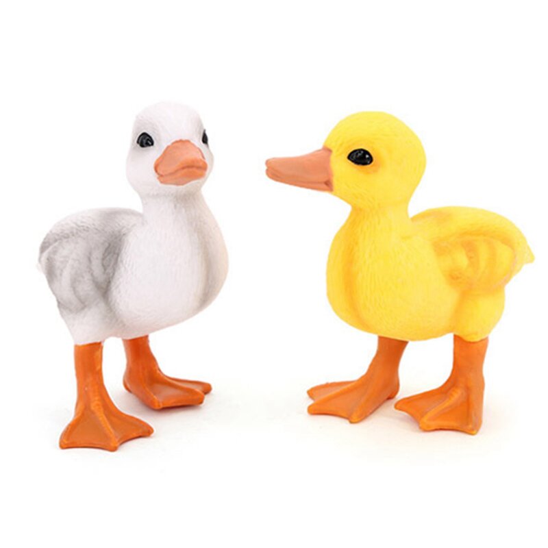 Figuras de animales de granja de patos realistas, patito, pato pequeño, juguetes de favores de fiesta para niños, amarillo