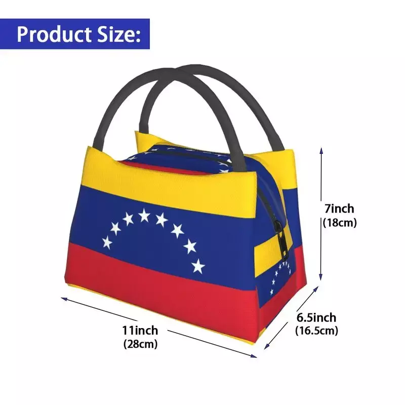 Custom Flag Of Venezuela Lunch Bags Women Cooler Thermal Insulated Lunch Boxes for Work Pinic or Travel Fruit Fresh Storage Bag