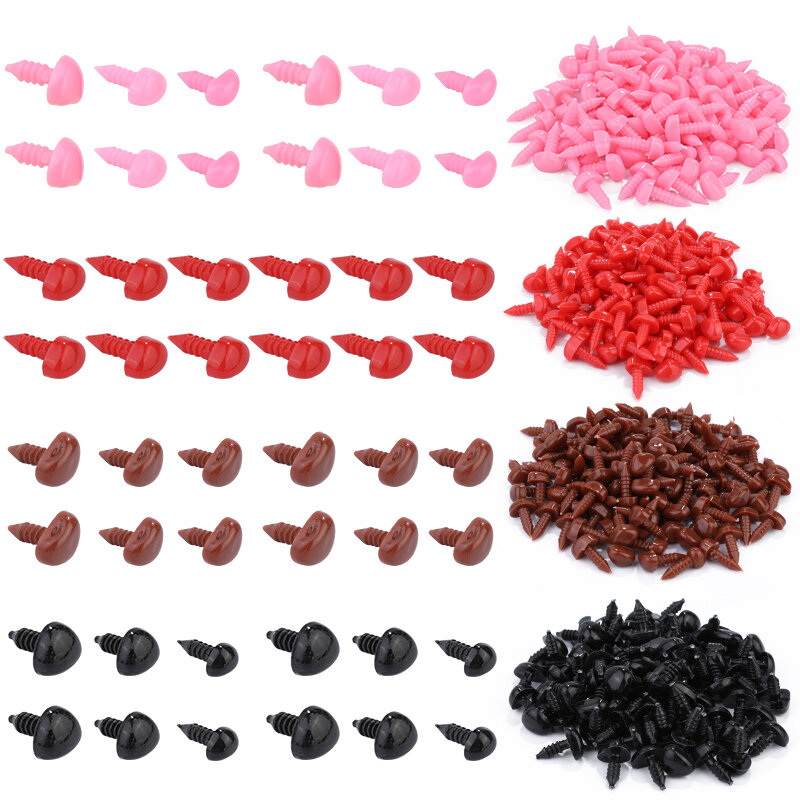 Fenrry 200Pcs Triangle Safety Nose for DIY Doll Toy Bear Crafts Plastic Toy Safety Noses Crafts Making Puppet Accessories Parts