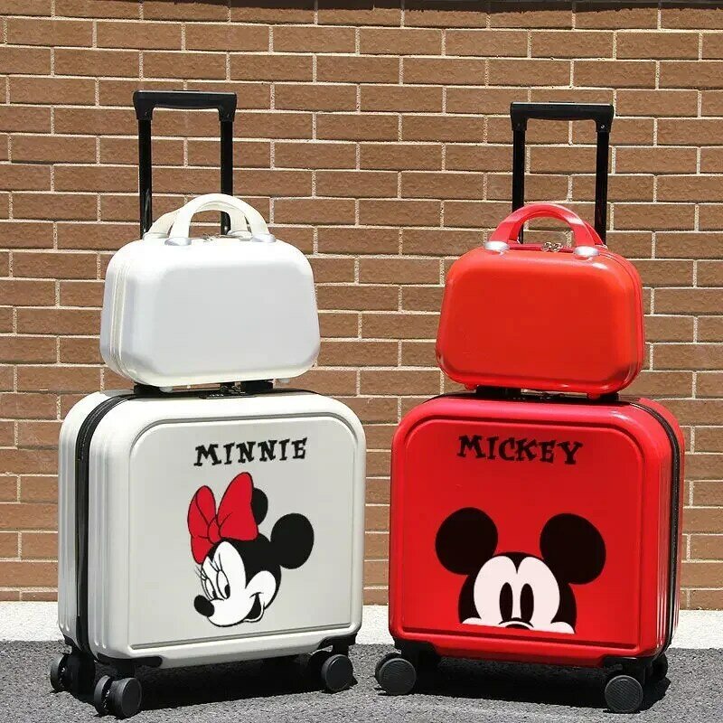 Disney walizka podróżna na kółkach zestaw bagażu dla dzieci z kreskówek walizka na kółkach wózek bagażowy zestaw walizek podróżnych uniwersalny