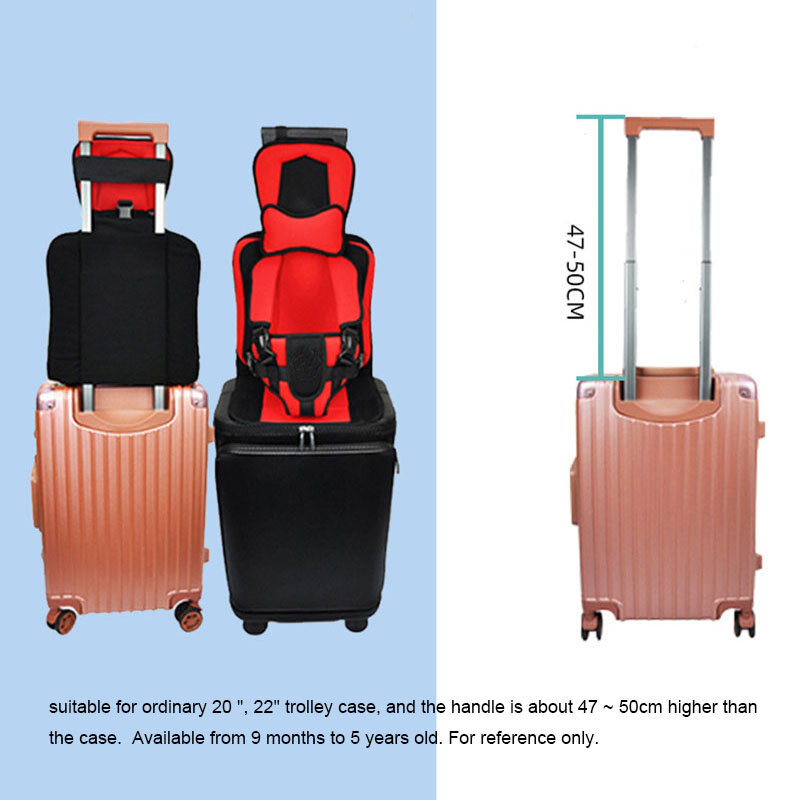 Coussin de siège de voyage avec ceinture de sécurité, pour valise, chaise à dîner pour bébé, chariot de voiture, chapiteau pliable, accessoires pour bébés