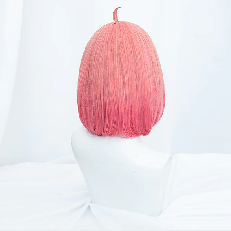 HAIRJOY SPY x FAMILY Anya Forger pelucas de Cosplay para mujer, Bob corto, fibra resistente al calor, peluca rizada recta rosa para adolescentes y adultos, Anime