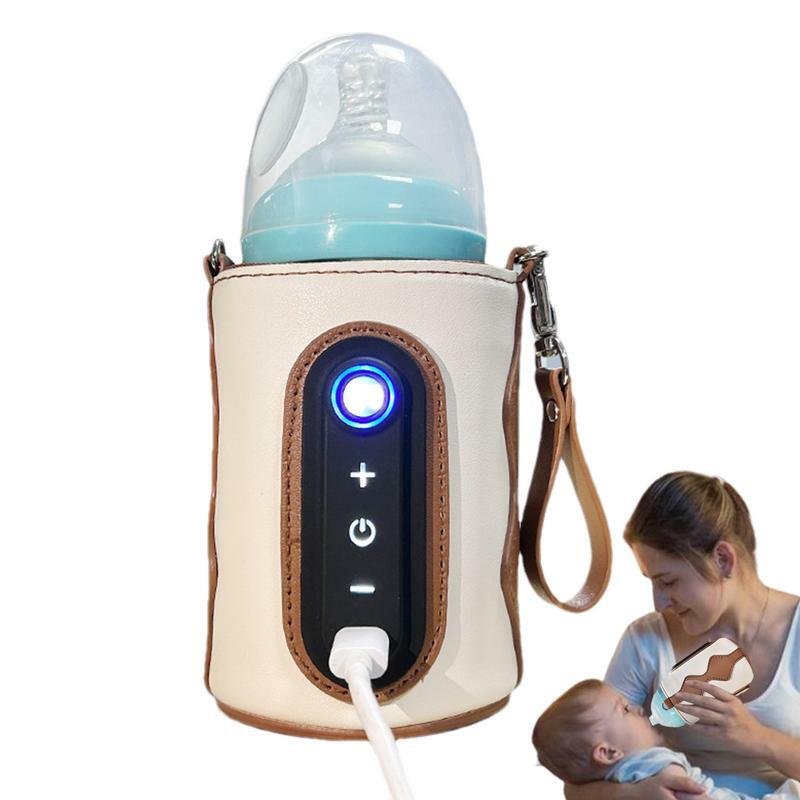 Penghangat botol bayi Travel USB portabel, penghangat botol suhu dapat diatur untuk isolasi perjalanan aman