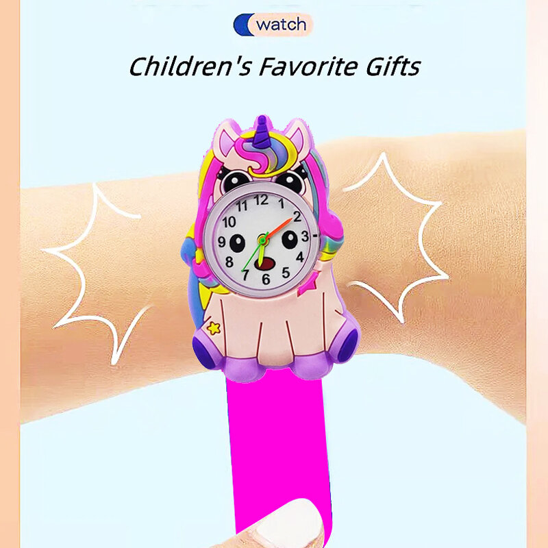 Jam tangan Unicorn anak, arloji elektronik gelang mainan Unicorn cocok untuk hadiah ulang tahun anak laki-laki dan perempuan 2024