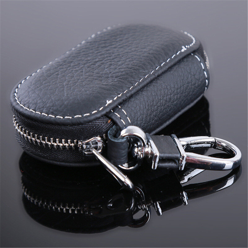 Porta-chaves de couro PU Carteiras de chaveiro masculino organizador de chaves de governanta capas de chaveiro feminino com zíper Bolsa bolsa bolsa