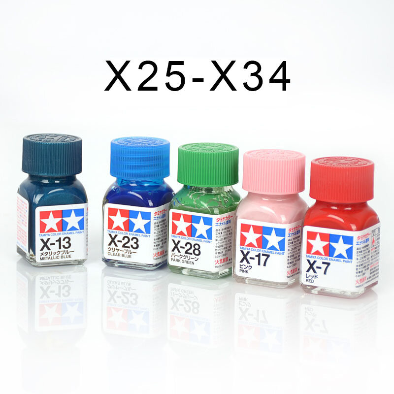 ชุดสีทามิยะเคลือบน้ำมันสีสดใส X25-X34ขนาด10มล. 11