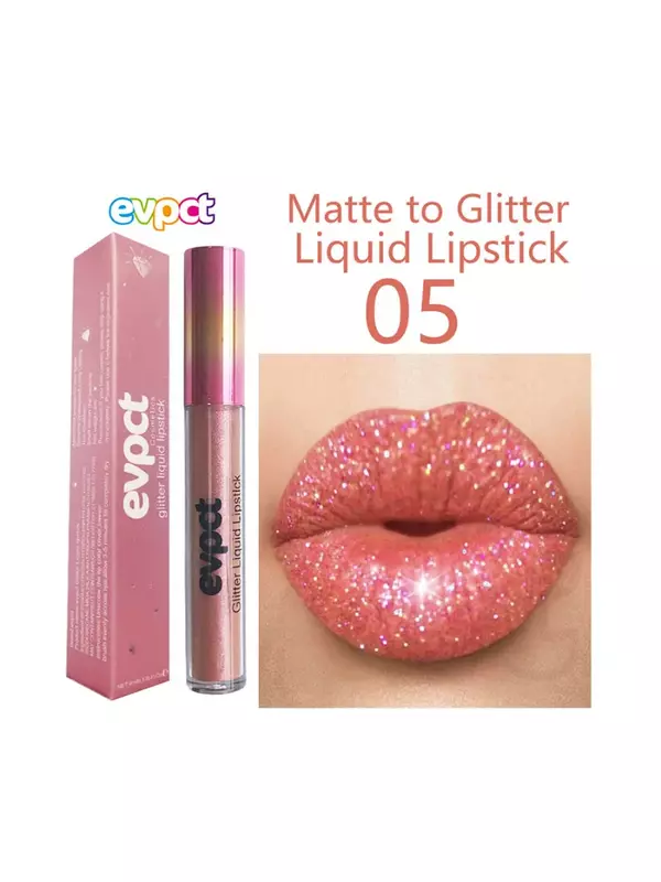 เพชร Glitter Lip Gloss แต่งหน้า15สีเปลี่ยนกันน้ำ Shimmer เงา Illusion Natural Liquid ลิปสติก