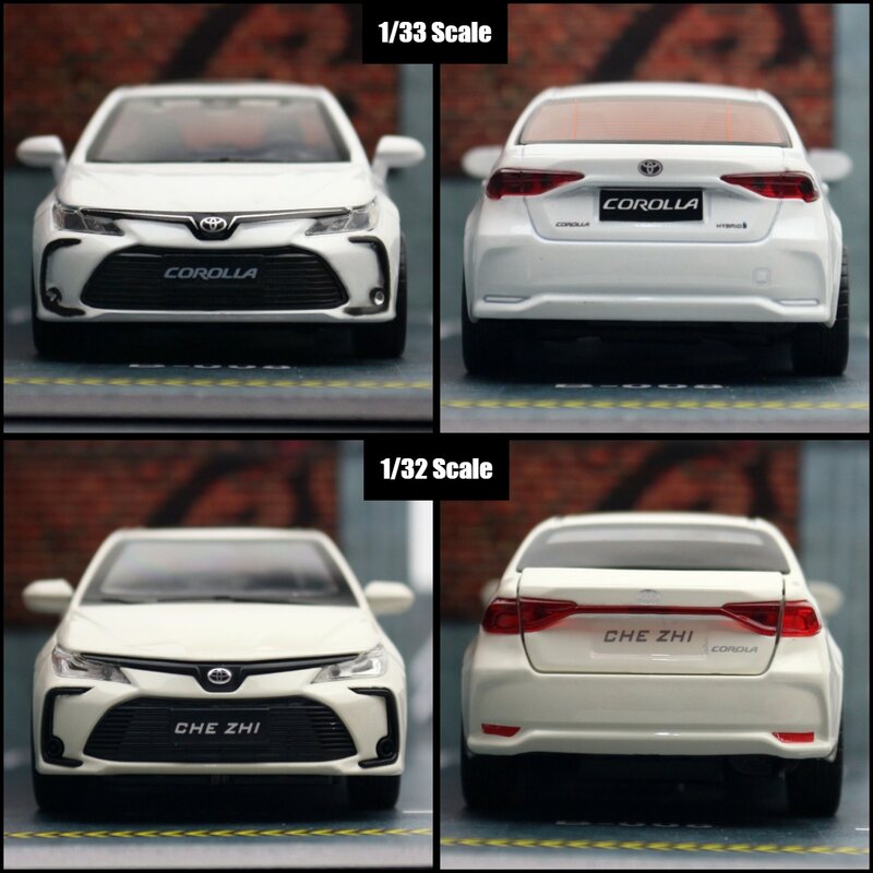 1/32 Toyota Corolla Hybrid Toy Car For Children Diecast Alloy Metal Miniature Model Pull Back Sound & Light Collection Gift Kid