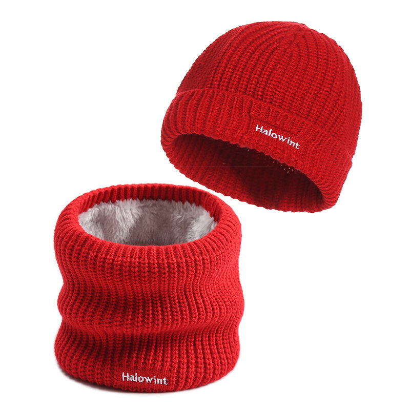 2022 New Winter Solid sciarpa lavorata a maglia Cashmere Snood Neck Beanie Hat Kid Men Easy Set sciarpe donna Warm Fur Cap collari di lana