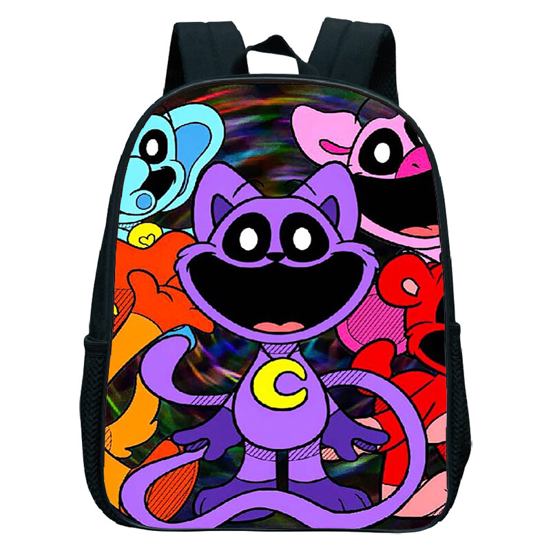 Водонепроницаемый рюкзак для девочек и мальчиков, школьные ранцы с рисунком улыбающегося животного, детский садовый портфель с мультипликационным рисунком для младенцев, 12 дюймов