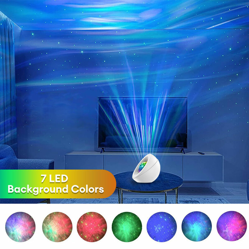 Proyector de luz nocturna LED Aurora con temporizador, aplicación de Control remoto, cielo estrellado, RGBW, altavoz de música para decoración de dormitorio