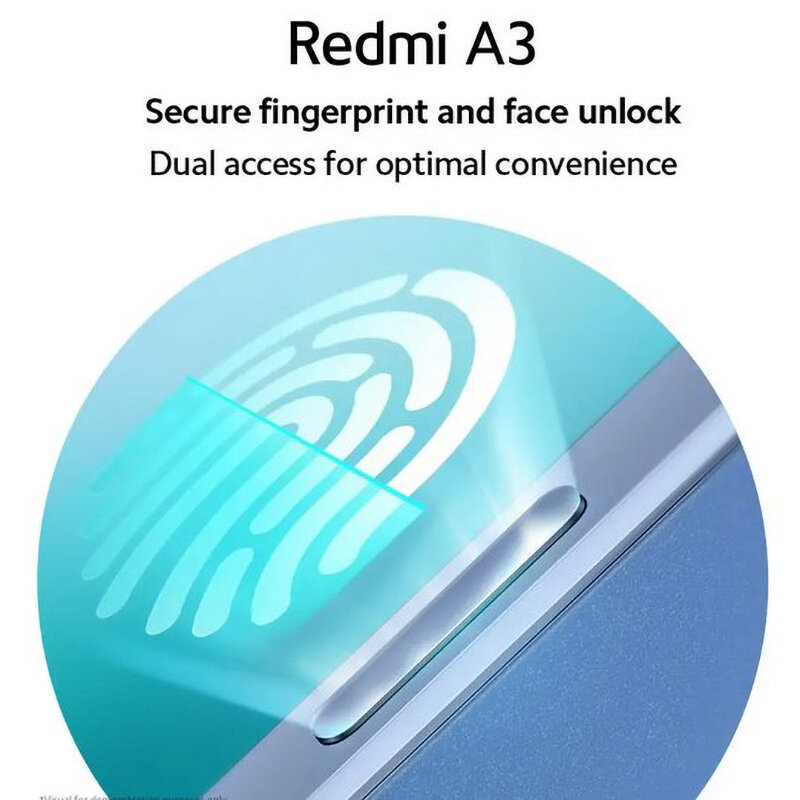 Xiaomi-Redmi A3 Global Version, 4 Go, 3 Go, 64 Go, Empreinte digitale latérale, MediaTek Helio G36, 90Hz, Grand écran 6.71 ", 5000mAh, RedmiA3