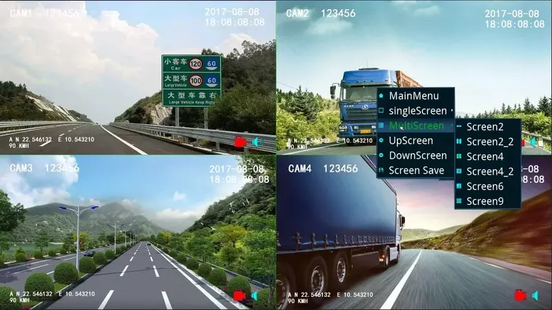 4CH AHD المحمول dvr المراقبة لشاحنة سيارة حافلة مركبة المحمول SDVR004 برو 4 قناة SD بطاقة مسجل فيديو ل كاميرا AHD