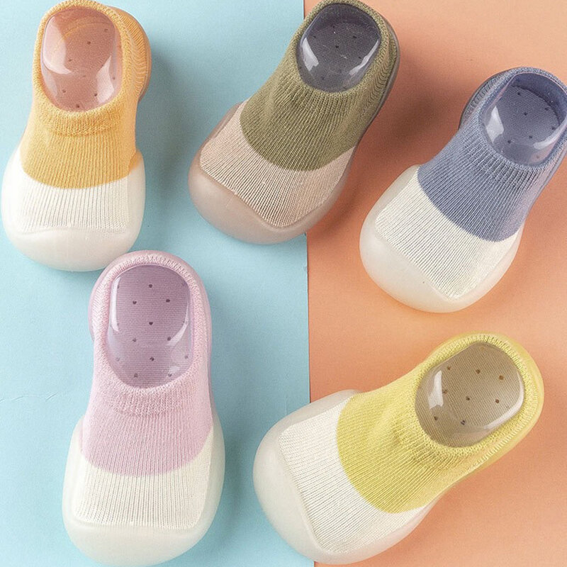 Обувь для малышей первая обувь для малышей ходунки для младенцев мальчиков девочек детская резиновая мягкая подошва босая обувь и носки для малышей