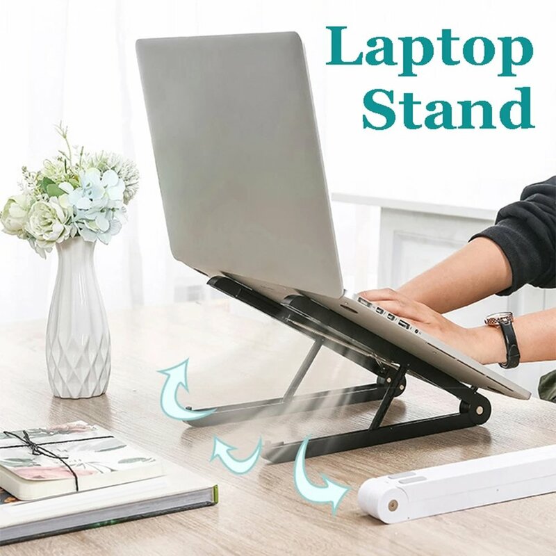 Suporte ajustável para laptop para notebook, suporte dobrável, antiderrapante riser, suporte para tablet, 7 furos, 14"