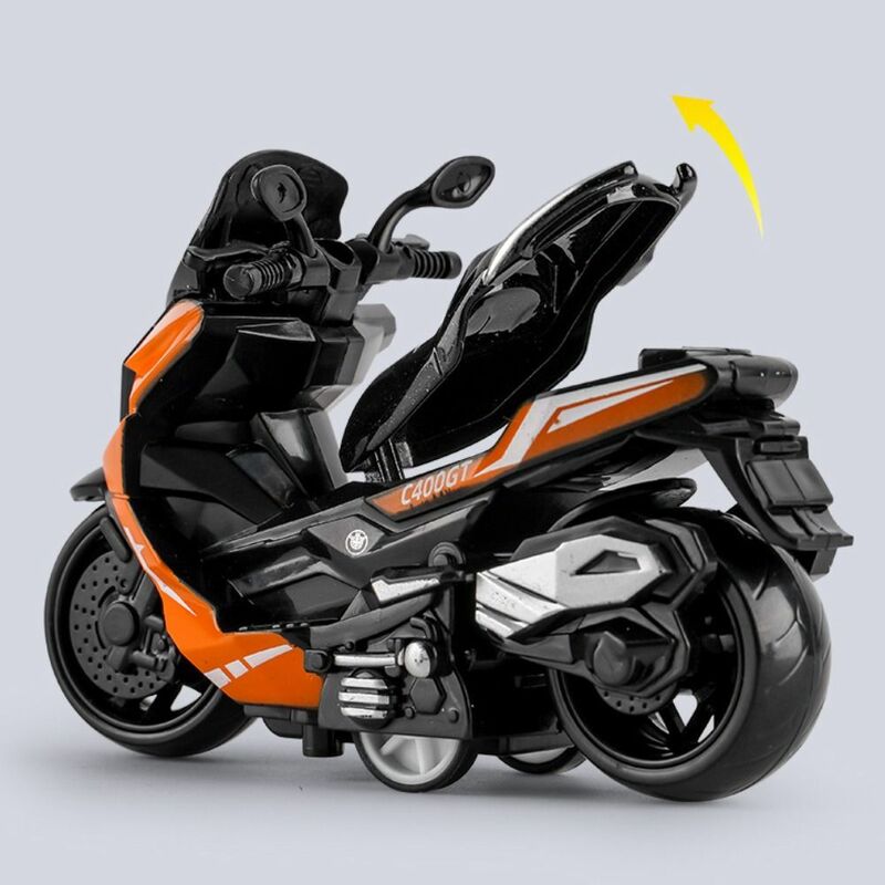 Модель мотоцикла из сплава, миниатюрная Инерционная модель мини-мотоцикла под давлением, Подарочная модель автомобиля с откидывающейся спинкой