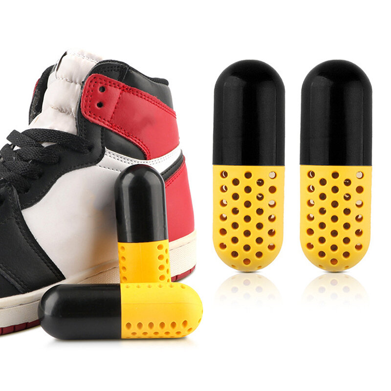 Sneaker 2 buah, sepatu sneaker kapsul penghilang bau, anti lembap, lemari sepatu pengering dan aroma mengembang