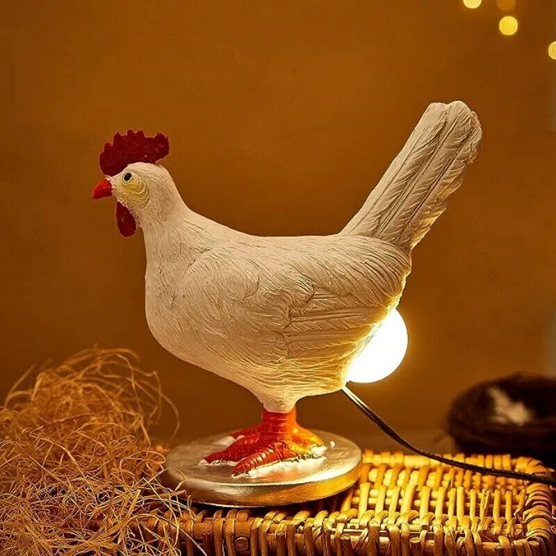Luces nocturnas decorativas de animales simulados, decoración divertida para el hogar, fiesta de Pascua, Carnaval, lámpara de pollo, adornos de luz nocturna