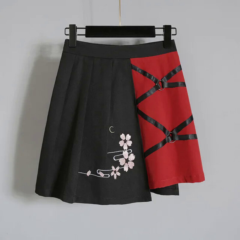 Anime Summer Women's Clothing Japanese Red Ribbon Girl Lolita T-shirt Short Skirt Set Adult Costume Cosplay Costumes