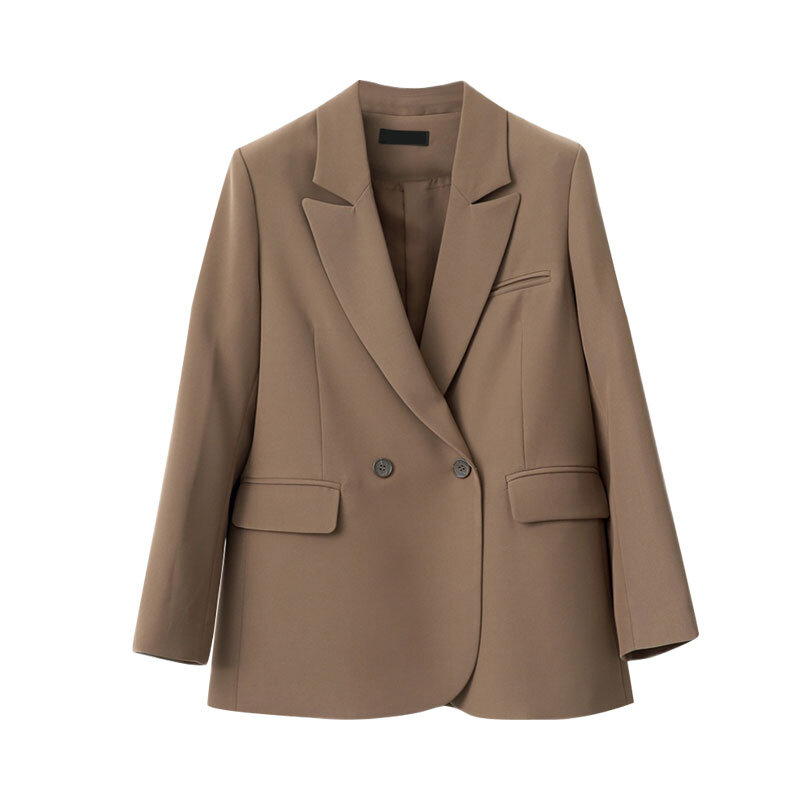 UNXX-Chaqueta de traje marrón para mujer, nuevo diseño, sensación profesional, informal, para oficina, primavera y otoño, 2023