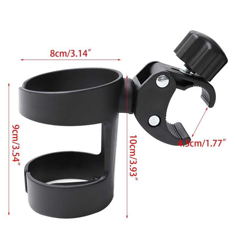 360 Degrees Rotation Drink Holder for Bike Pushchair Wheelchair Walker Fits Most Cups Gifts for Relatives G99C