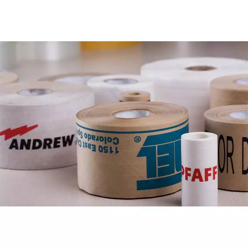 Op Maat Gemaakte Productlogo Bedrukte Zelfklevende Kraftpapier Gegomde Tape