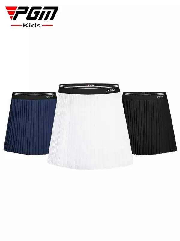 PGM Golf Girls' Skirt Summer Quick Dry 2023 Sports Half Skirt Elastic Waist Pleated Skirt