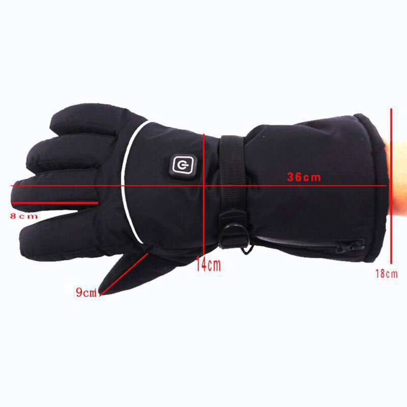 Sarung tangan pemanas ski musim dingin, sarung tangan pemanas layar sentuh tahan angin bertenaga baterai untuk berkendara ski sepeda motor