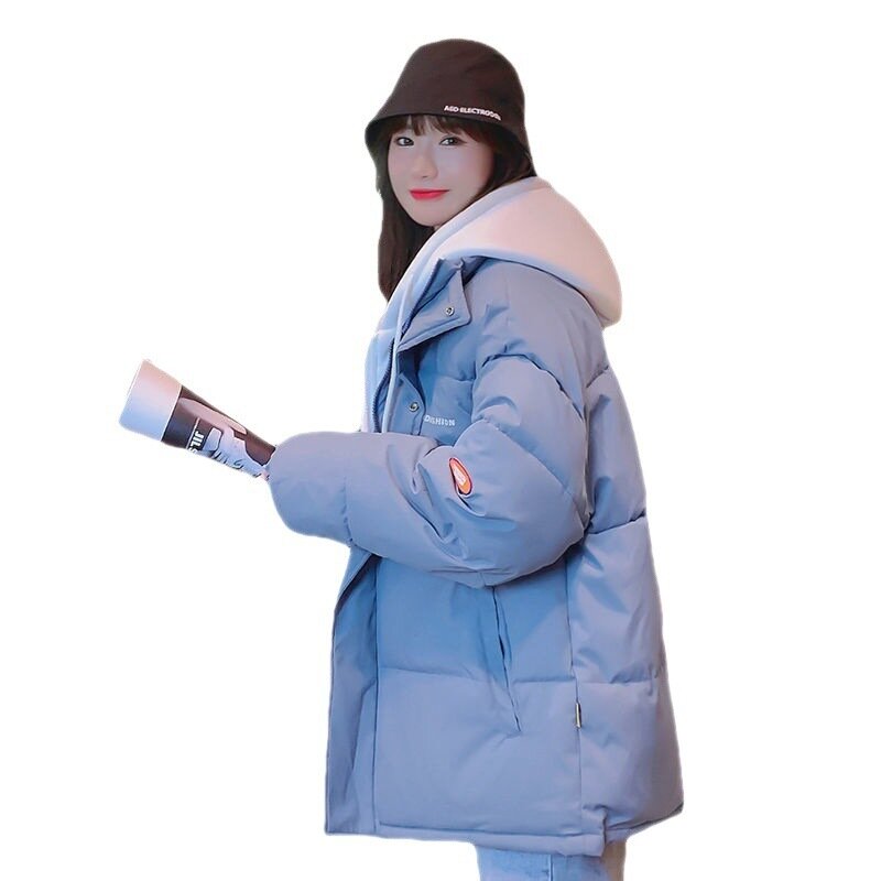 Parkas 2022 New Fashion Winter Warm Hooded Large Size Women Down Cotton Coat Casual Women Jacket Thick Letter Women Coat