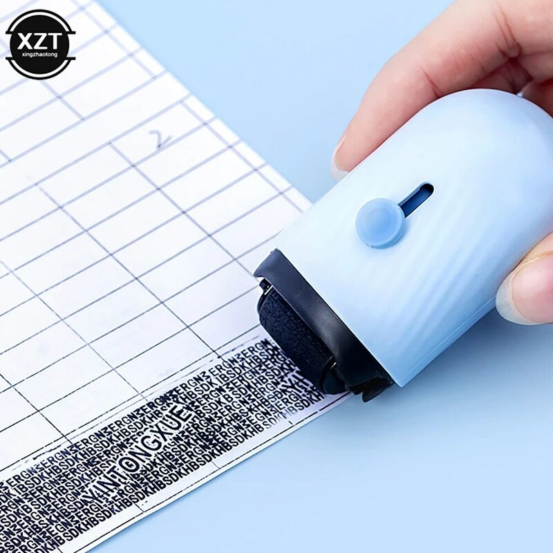 Spiral Style Theft Protection Stamp for Privacy Confidential Data Guard Security Stamp Roller Privacy Comes with Utility Knife
