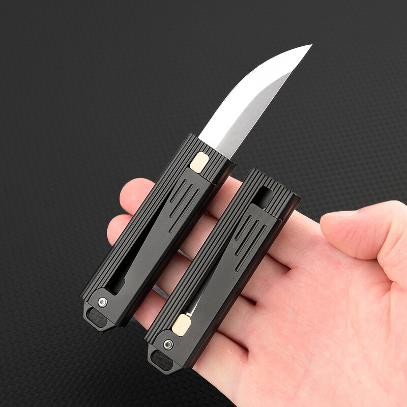 Cuchillo pequeño con mango de aleación de aluminio, cuchillo Mini EDC D2, bloqueo por gravedad, portátil, para desboxear, defensa personal, nuevo