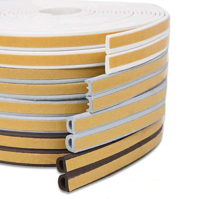 Auto-adesivo Tempo Stripping Porta Seal Strip, Draft Stopper Tape, isolamento de janela, Ruído Rubber Selagem Strip, Diep, 5m, 10m