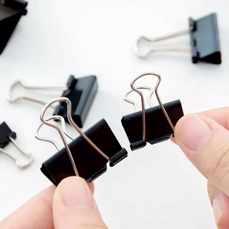 10pcs/lot Metal Binder Clips Multisized Notes Letter Paper Clip Tickets Photo Grip Clamp Documents Clips Office Binding Supplies